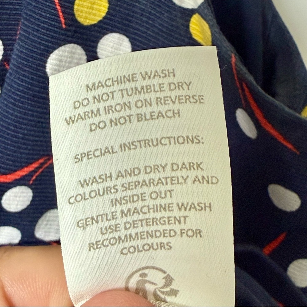 Boden Navy Sinead V-Neck Sleeveless Polka Dot Peplum Top—SZ. 8 - Picture 8 of 15